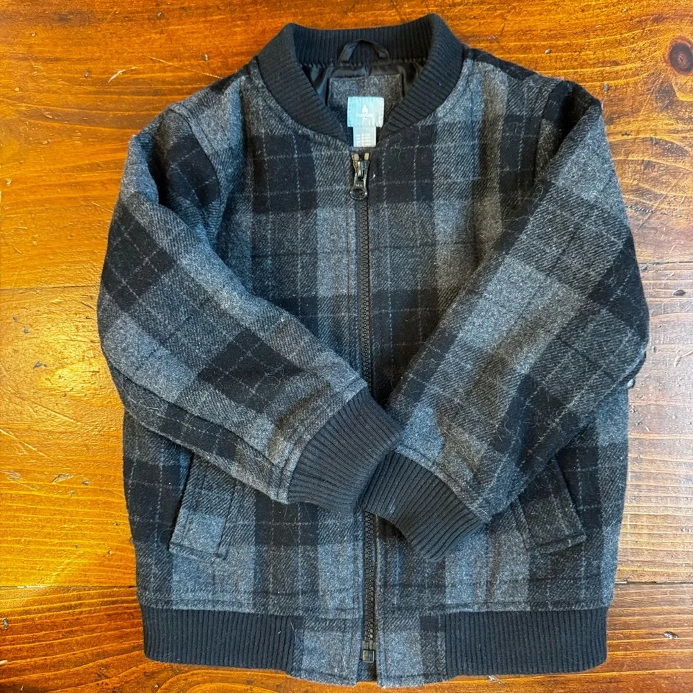 Baby Gap Gray Plaid Bomber‎ Jacket- 4T